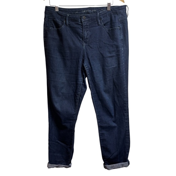 Calvin Klein Denim - Calvin Klein Jeans Womens 14x30 Dark Indigo Straight‎ Leg Denim Blue Pants #705